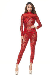 Red 2 piece set Jump Suit